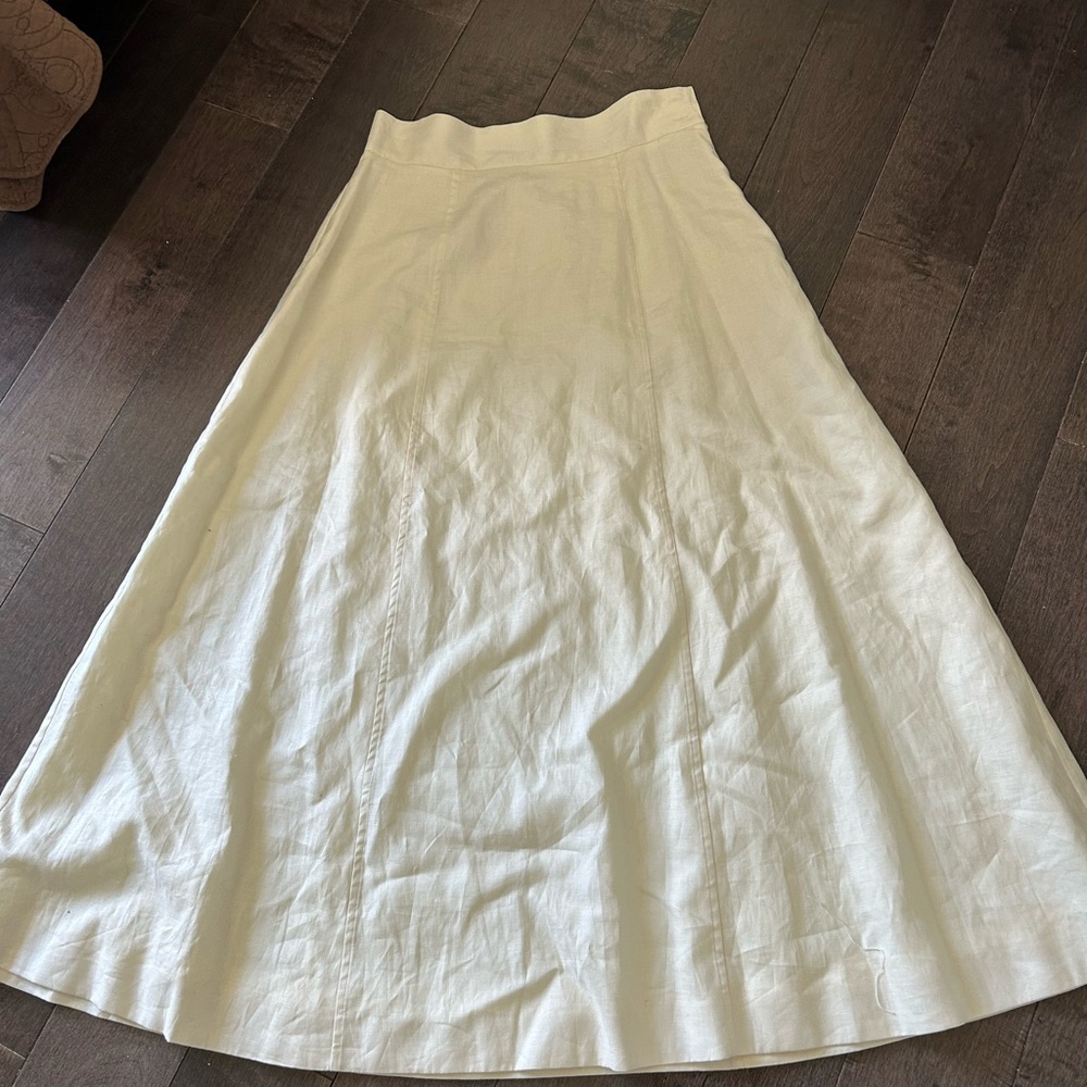 Studio 121 Cream lined Linen A-Line Maxi Skirt